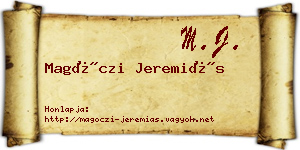 Magóczi Jeremiás névjegykártya